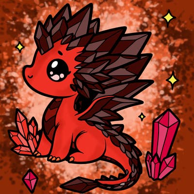 little cute crystal dragon