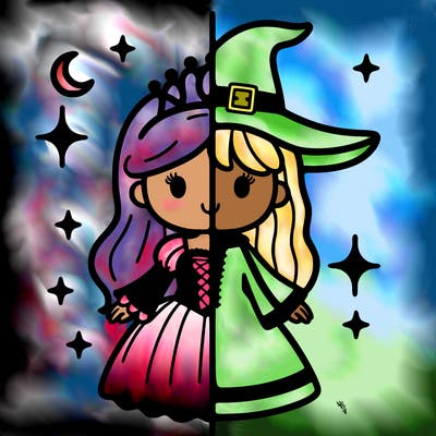 split princess and witch