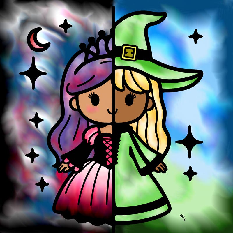 split princess and witch