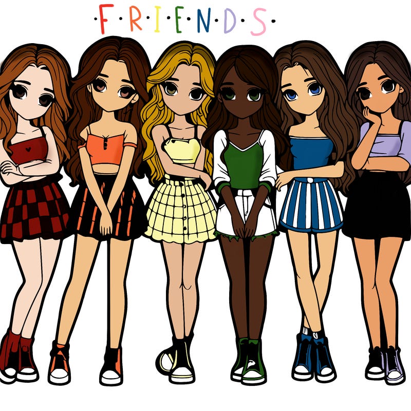 a group of girls realistic