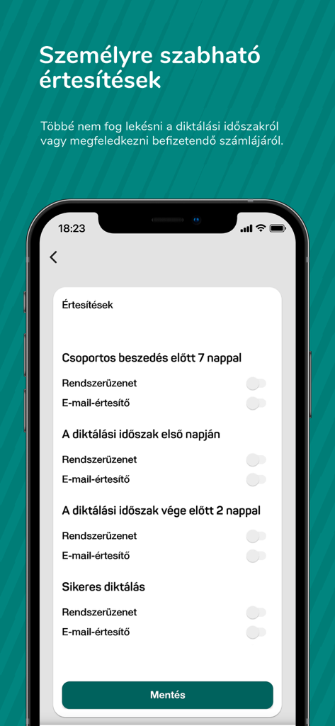 MVM Next - Notification settings screen in the MVM Next mobile app for utility bill payments and meter readings
