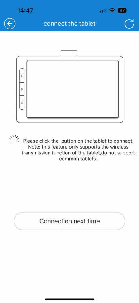 eDraw - Pantalla de conexión Bluetooth para la aplicación eDraw y la tableta de dibujo