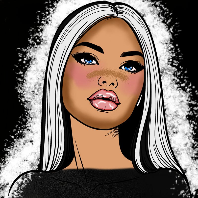 realistic woman with full lips