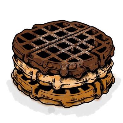 waffle in a detailed and realistic style