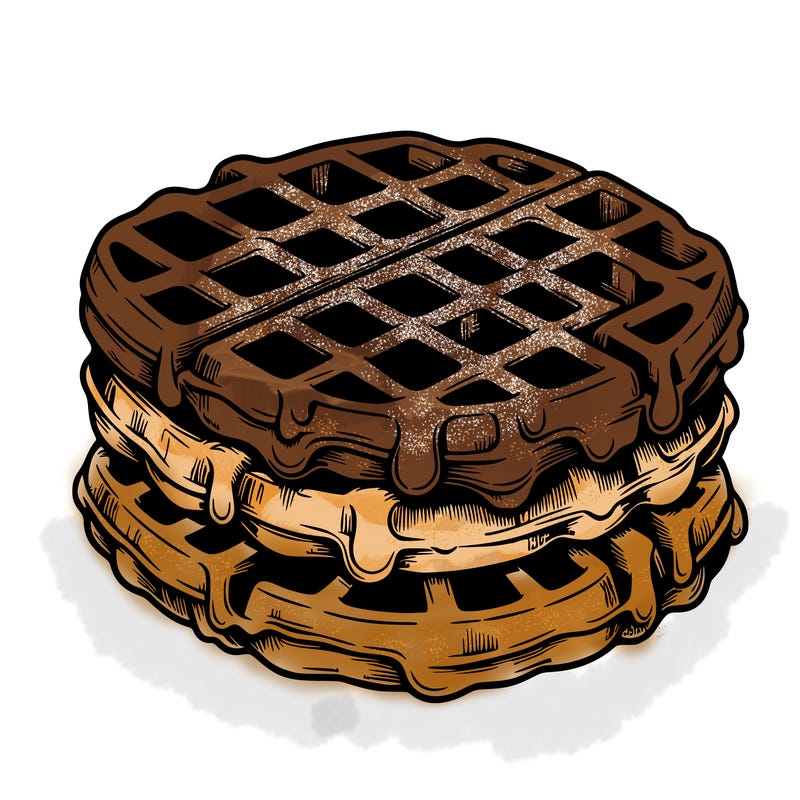 waffle in a detailed and realistic style