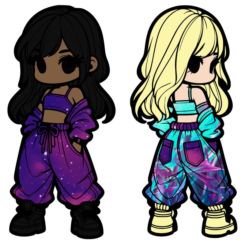 girl in crop top and baggy pants