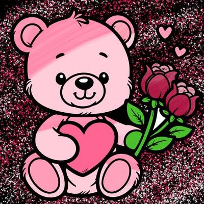 teddy bear a holding heart