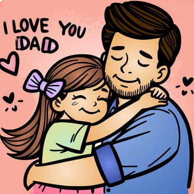 i love you dad hugging a girl
