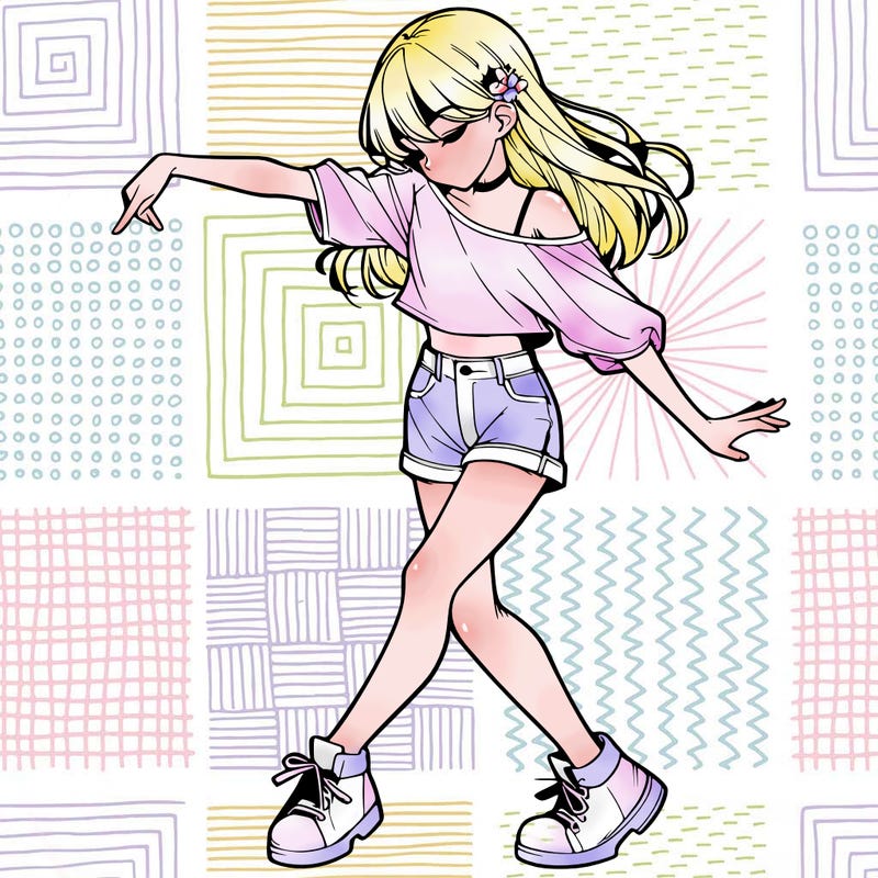 realistic girl danceing