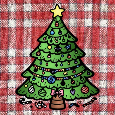 christmas tree with lots of details