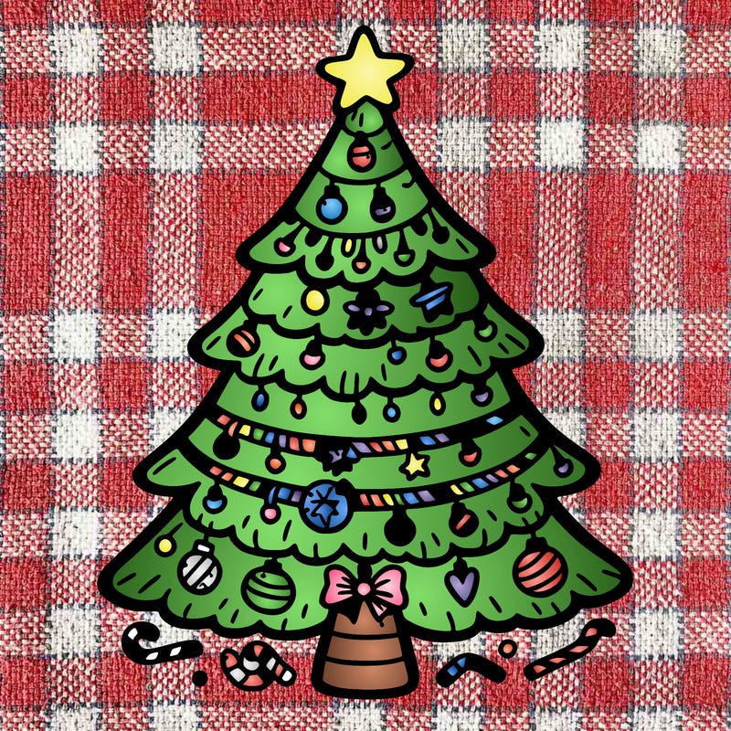 christmas tree with lots of details