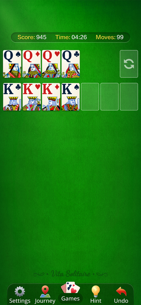 Vita Solitaire for Seniors - Vita Solitaire for Seniors gameplay featuring oversized cards and easy to read interface