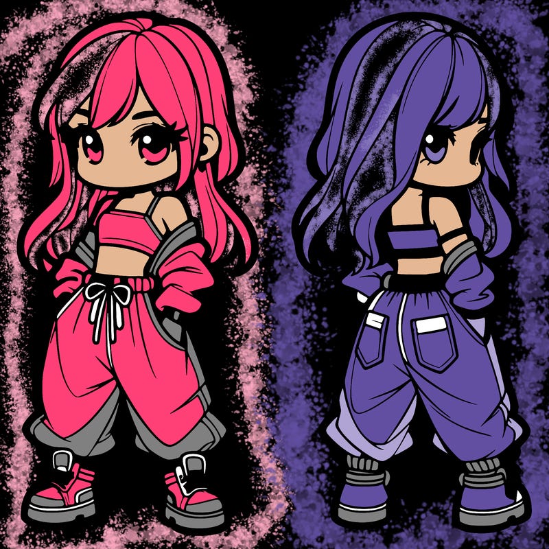 girl in crop top and baggy pants