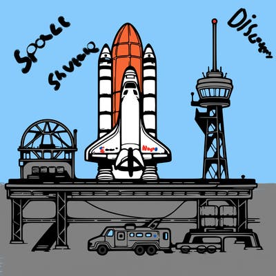 space shuttle on platform