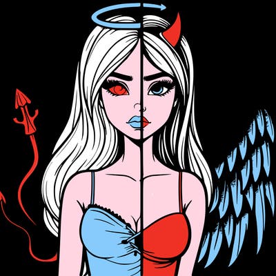 devil vs angel realistic girl