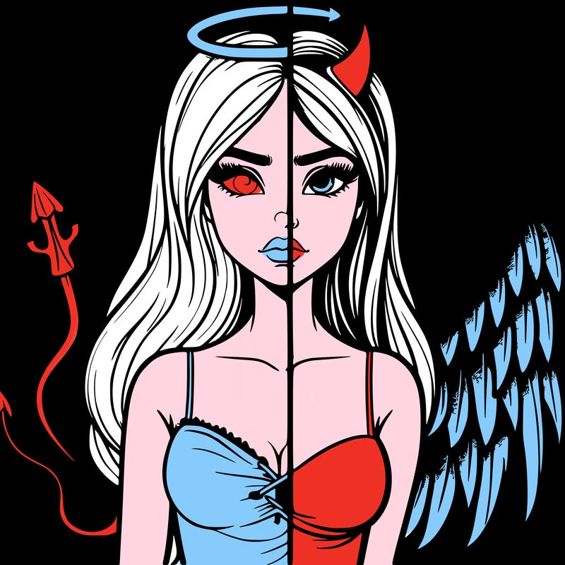 devil vs angel realistic girl