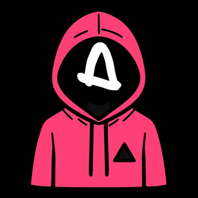 a person with non face waering a hoodie with a small triangle symbol