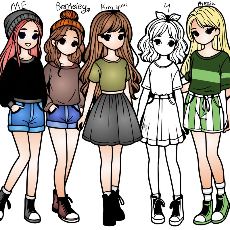 a group of five girls