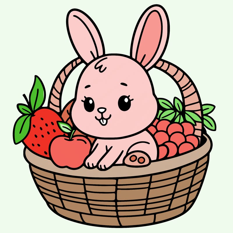 bunny in a fruit basket