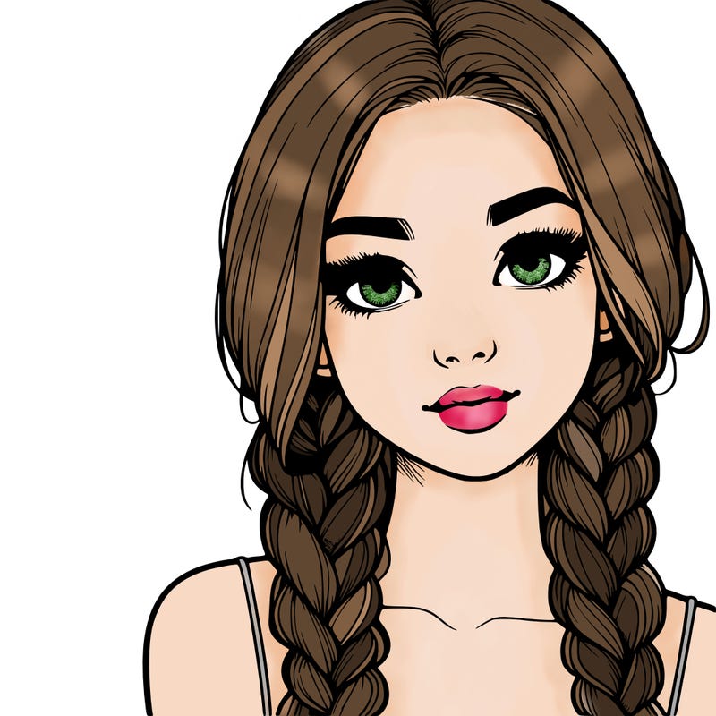 realistic girl with braids