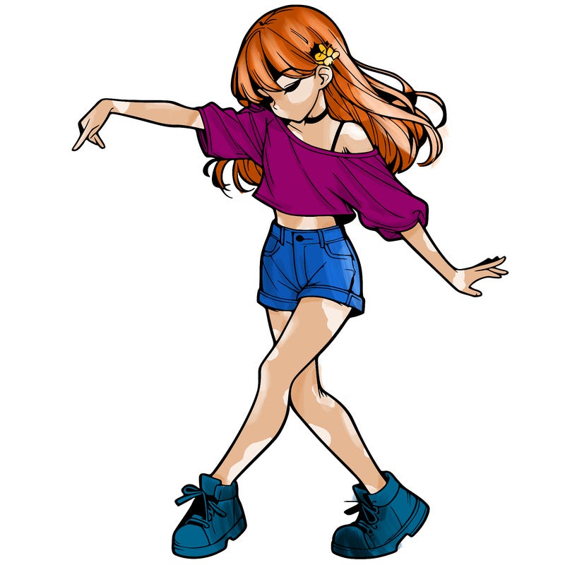 realistic girl danceing