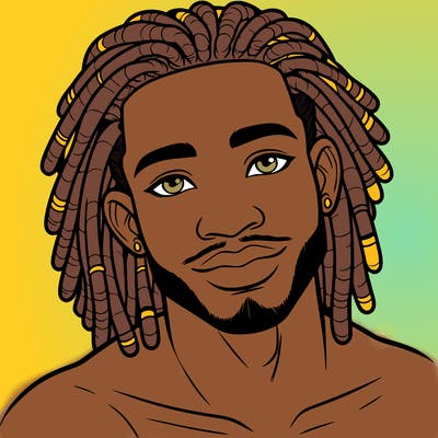 beautiful african american man with dreads