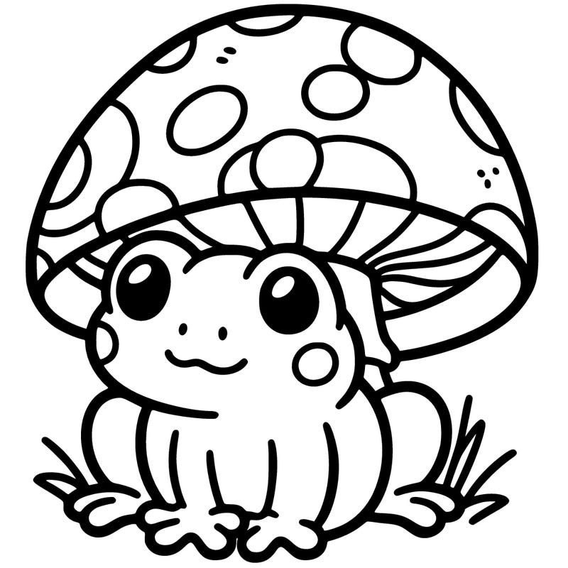 frog with mushroom hat