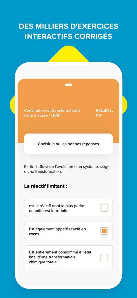 Belin Éducation – Manuel max - A French interactive multiple choice chemistry quiz from the Belin Education Manuel max app.