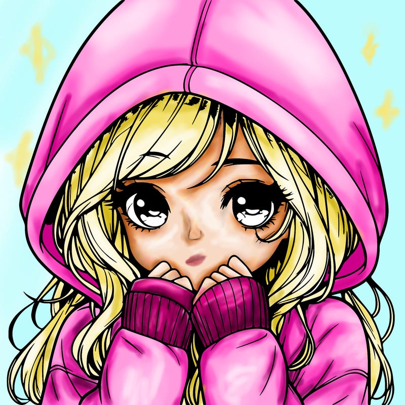 realistic shy girl with hoodie