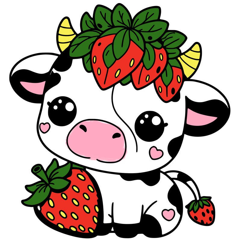 cute strawberry cow