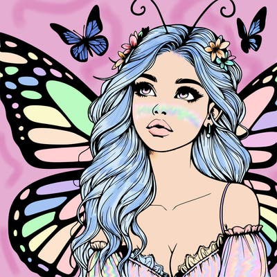 butterfly fairy realistic girl