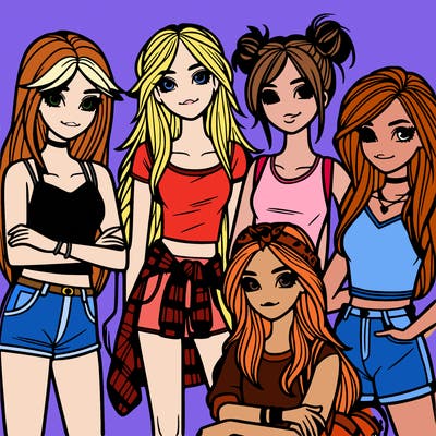 group of teen girls