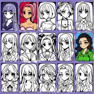 girls that look diffrent anime