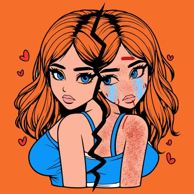 realistic girl split