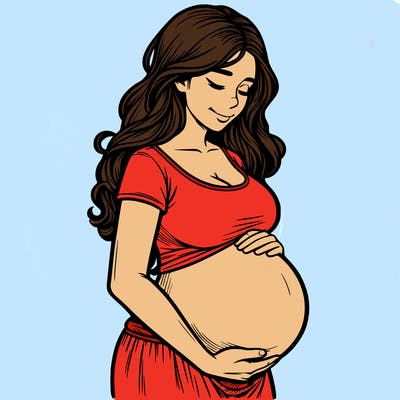 woman heavily pregnant realistic