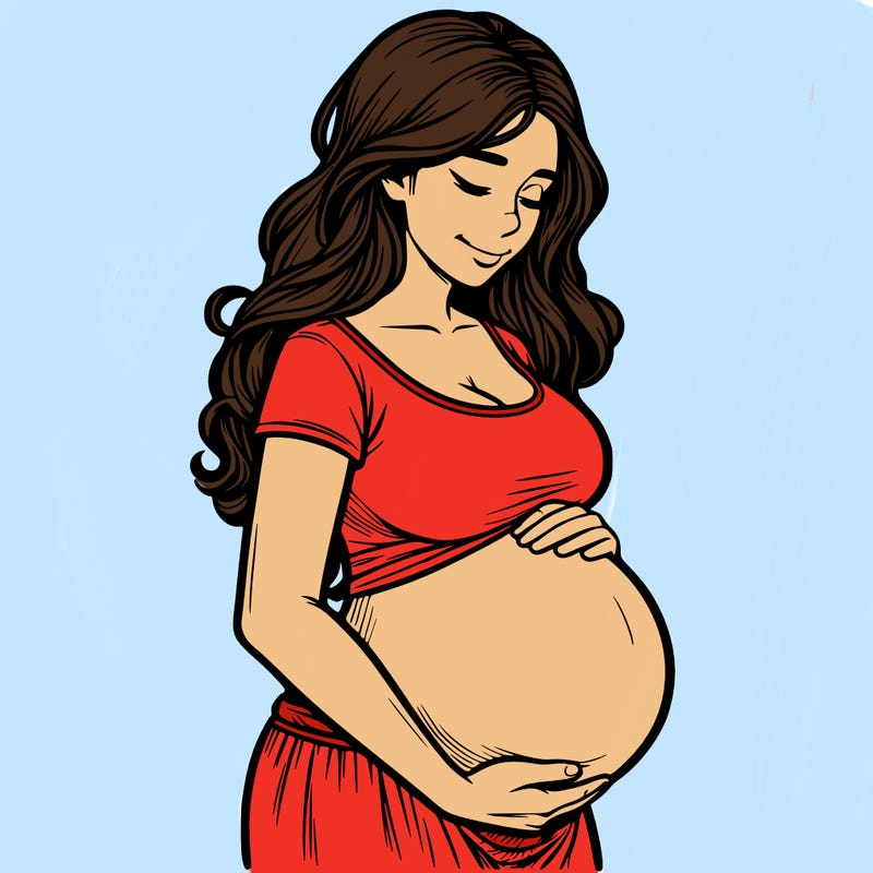 woman heavily pregnant realistic