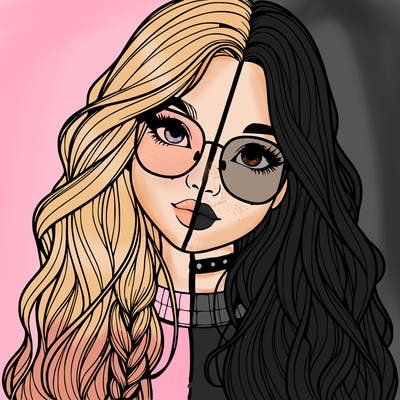 girl with long hair and freckles and glasses realistic