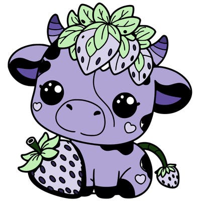 cute strawberry cow