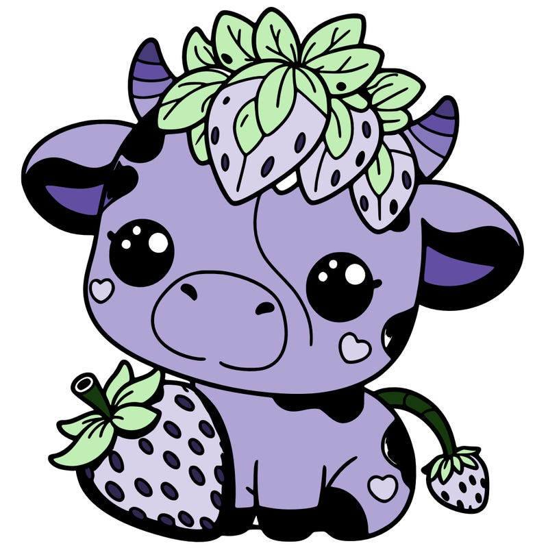 cute strawberry cow