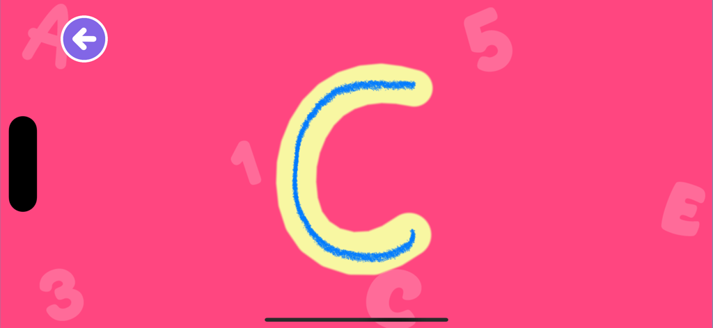 ABC 123 Letters Tracing Kids - A child tracing the uppercase letter C in the ABC 123 Letters Tracing Kids app