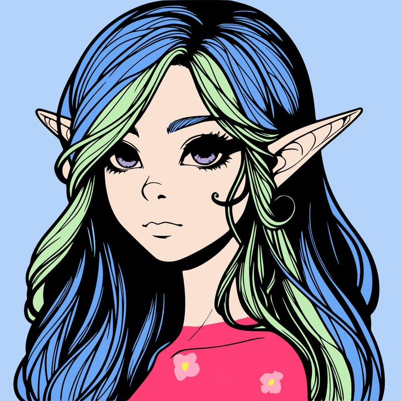 elf girl realistic dark fantasy