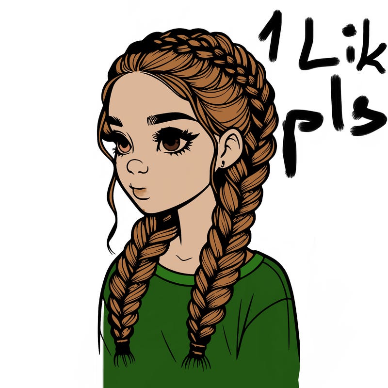 realistic girl with braids