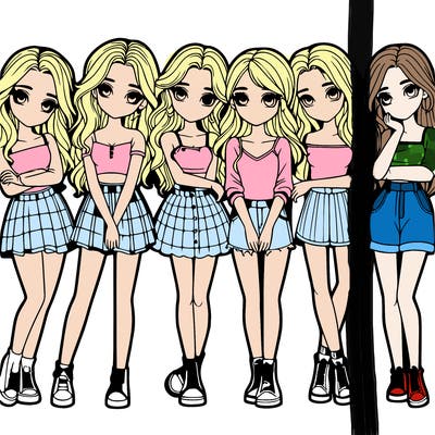 a group of girls realistic