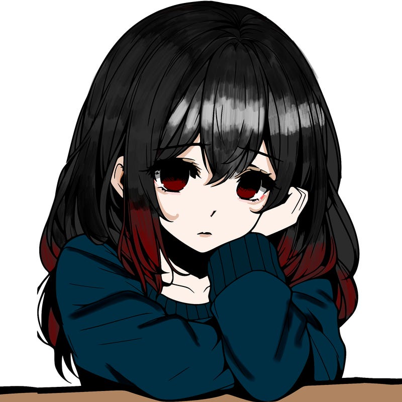 depressed girl realistic anime