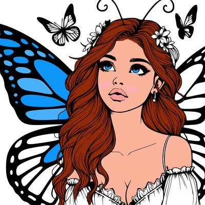 butterfly fairy realistic girl