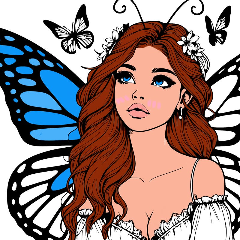 butterfly fairy realistic girl