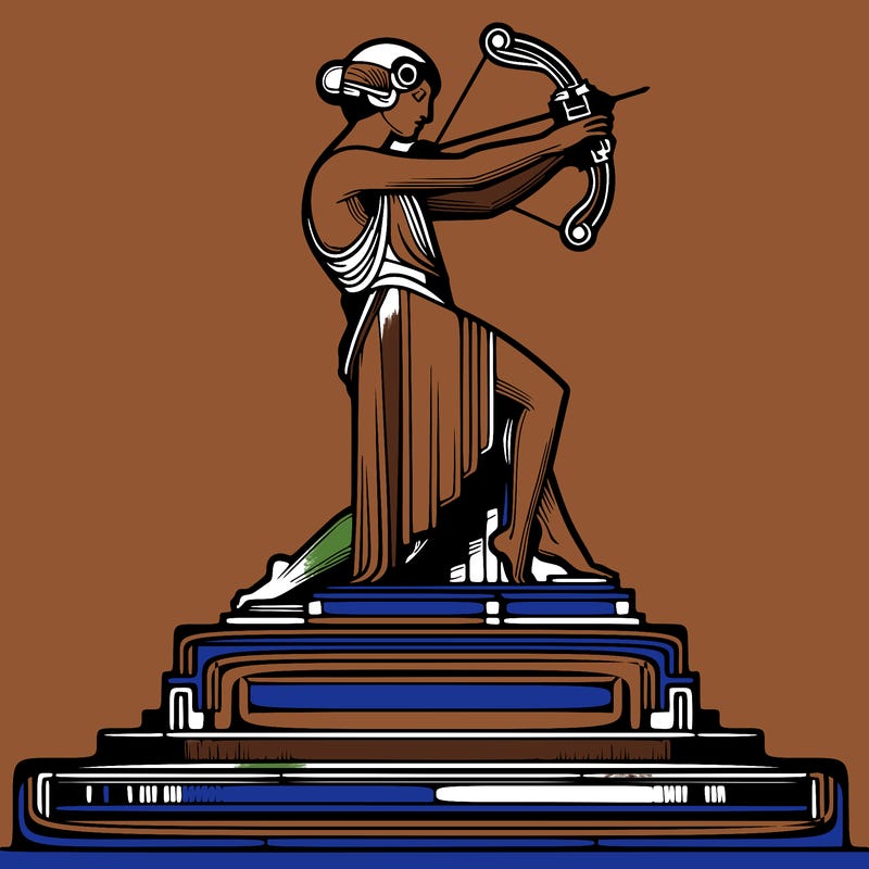 an grand art deco figure sculpture