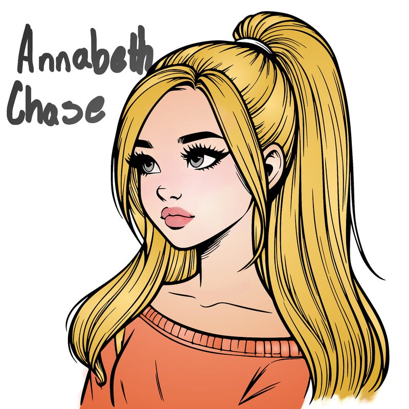 realistic girl with a high ponytail