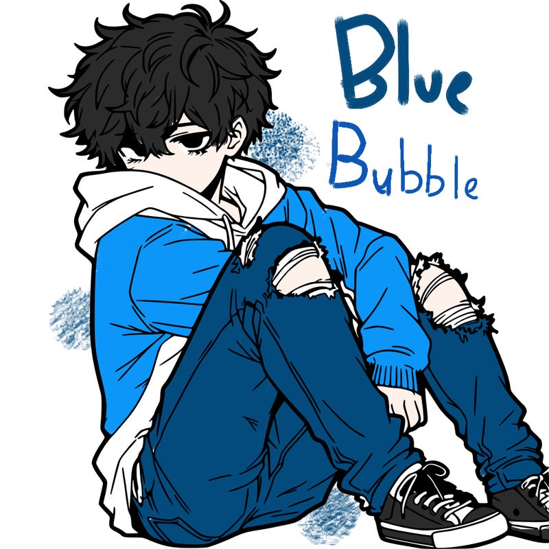 a male hoddie ripped jeans messy hair anime