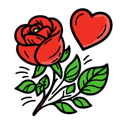 rose and heart